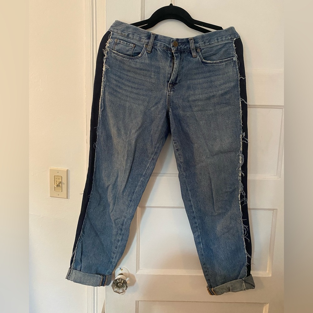 GF Blank NYC Jeans with dark blue jean fabric on sides / size 28
